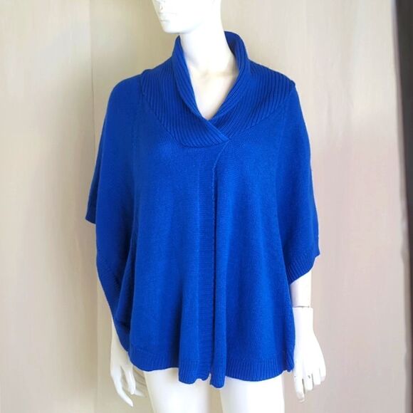 Chico's Poncho Royal Blue Size S/M - Picture 1 of 8